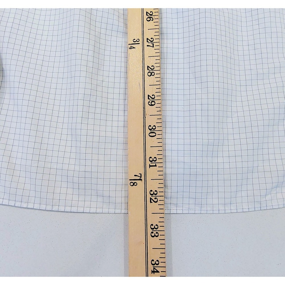 Borrelli Napoli French Cuffs Dress Shirt Mens Plaid 16 Made In Italy - Picture 12 of 13
